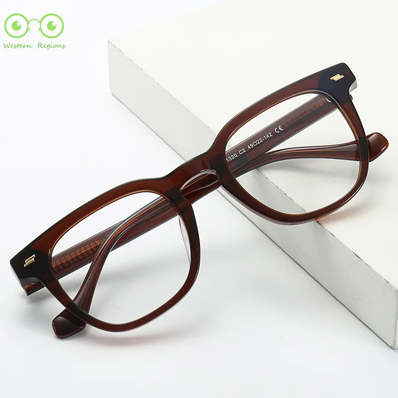

Japanese simple and fashionable literary retro myopia glasses frame men and women flat-glass acetate glasses simple style