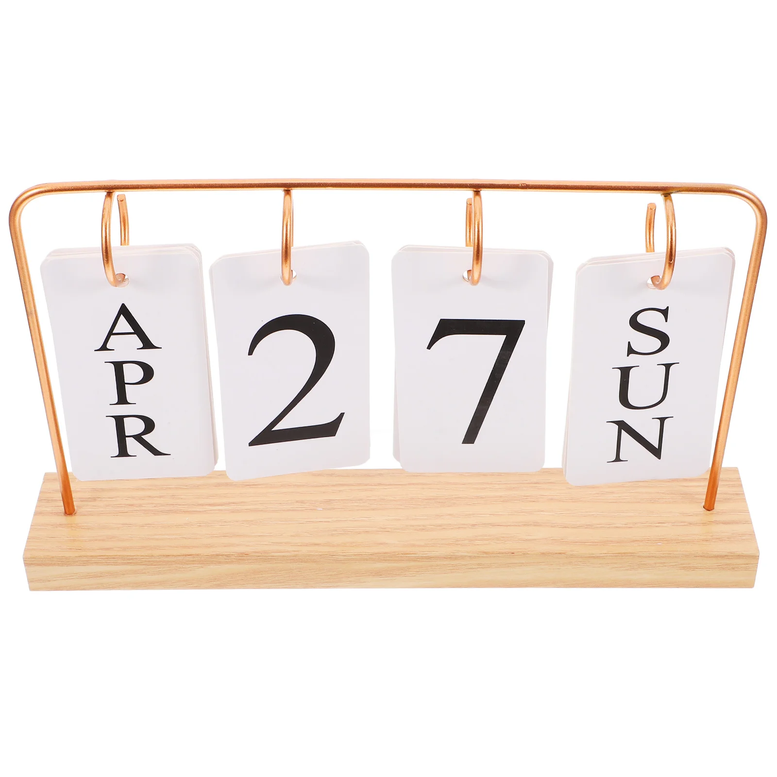 

Многоразовый вечный настольный календарь с откидной конструкцией, деревянное основание, железная рама, винтажный настольный календарь, украшение для офиса и дома