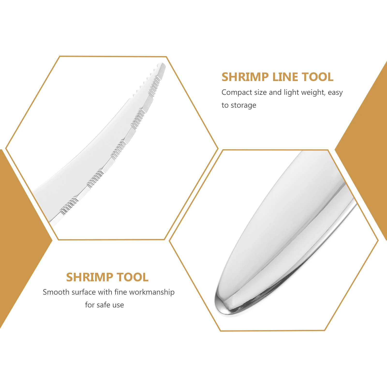 

1Pcs Stainless Steel Shrimp Peeling Tool Shrimp Line Cutter Kitchen Gadget Practical Cleaner for Home Restaurant Seafood