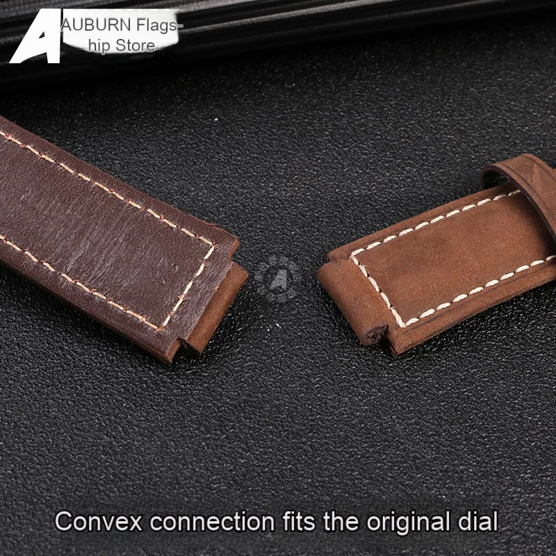 Retro leather watch strap for Casio ECB 10 Hexagon oak 5618 ECB-10YDC ECB-10Y modified band men's wristband 24x14mm brown blue