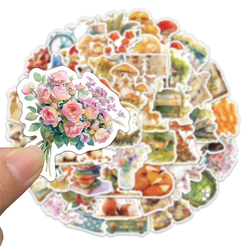 

50PCS Cute Fairytale Animals Graffiti Stickers Aesthetic Cartoon Decals Waterproof DIY Phone Case Laptop Vintage Gifts Sticker