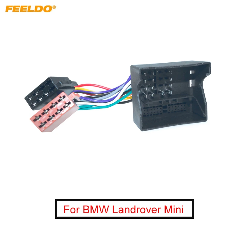 FEELDO Car CD Radio Audio ISO Wiring Harness Adapter for BMW Landrover Mini Car ISO Head Units Wire Cable