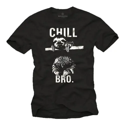 Cooles Nerd Herren T-Shirt mit CHILL BRO. Faultier - Männer Sprüche Shirt