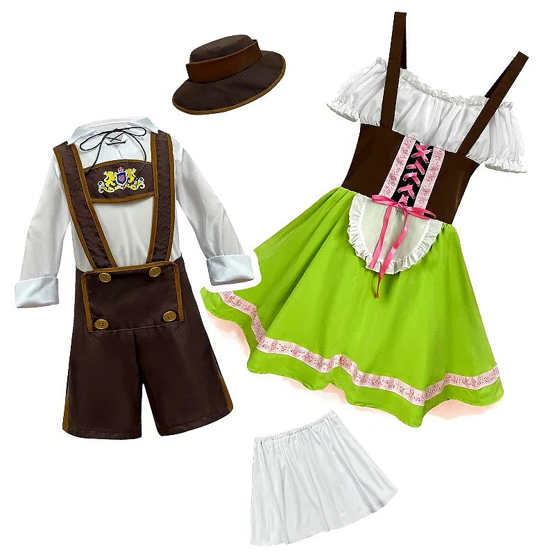 Disfraz de Oktoberfest alemán para niños y niñas, Festival cultural para el día del niño, actuación artística, vestido tradicional, disfraz y sombrero de cerveza