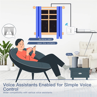 A47U Tuya Wifi RF433 2.5D Arc Curtain Switch Glass Touch Panel For Roller Blinds Shutters Switch Smart APP Wireless Alexa