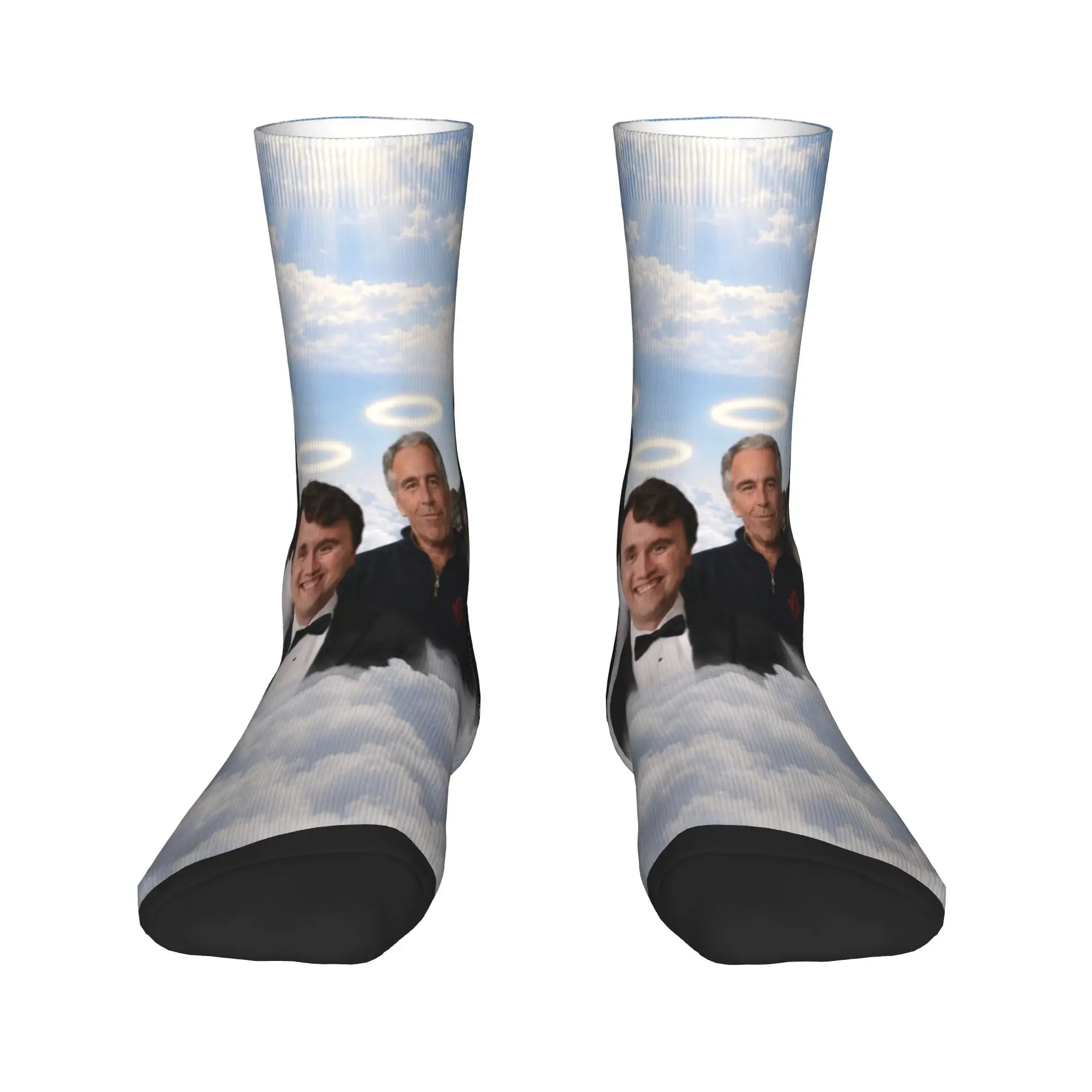 Charlie Kirk Heaven Angels Meme Socks Winter  Stockings Gothic Men's Comfortable Socks Design Running Sports Anti Sweat Socks