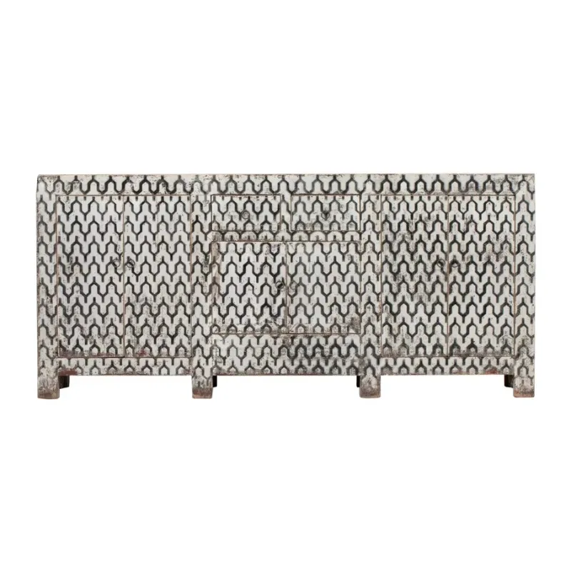 

Chinese retro reclaimed wood white lacquer washer, store display furniture