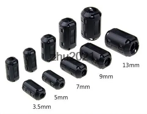 10pcs TDK 3.5mm/5mm/7mm/9mm/11mm/13mm Magnetic Ring Clip-on RFI EMI Filter Ferrite Core Around Black Gray