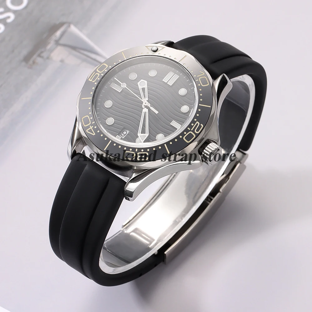 سيليكون حزام الساعات 20 مللي متر ل رولكس الغواصة ل دايتونا GMT للمياه شبح المطاط للطي مشبك حزام الساعات الرجال سوار ساعة