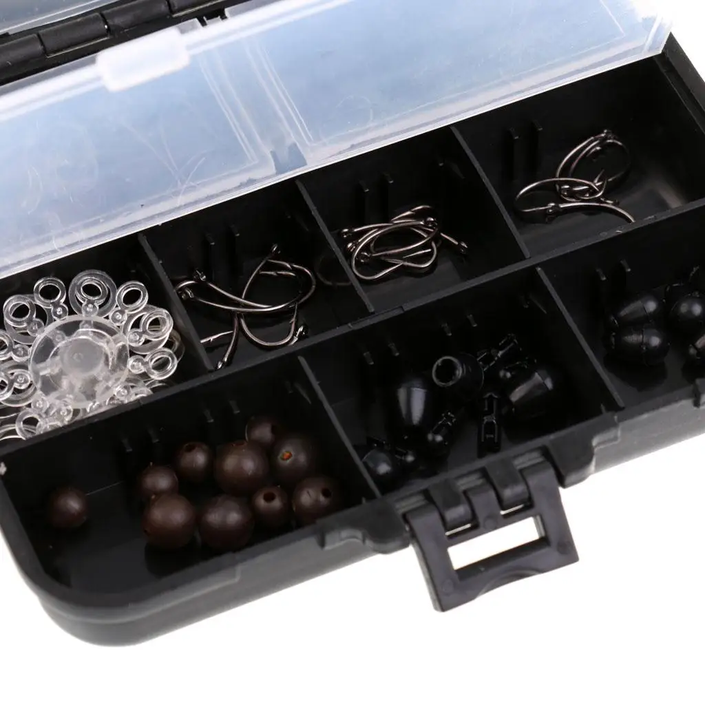 

Portable Carp Fishing Tackle Boxs Kit High Quality Hooks Clips Beads and Swivels for Outdoor Fishing Equipment