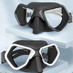 Professional diving mirror, free diving, deep diving, waterproof and anti fog silicone mask, tempered glass, low volume hunting