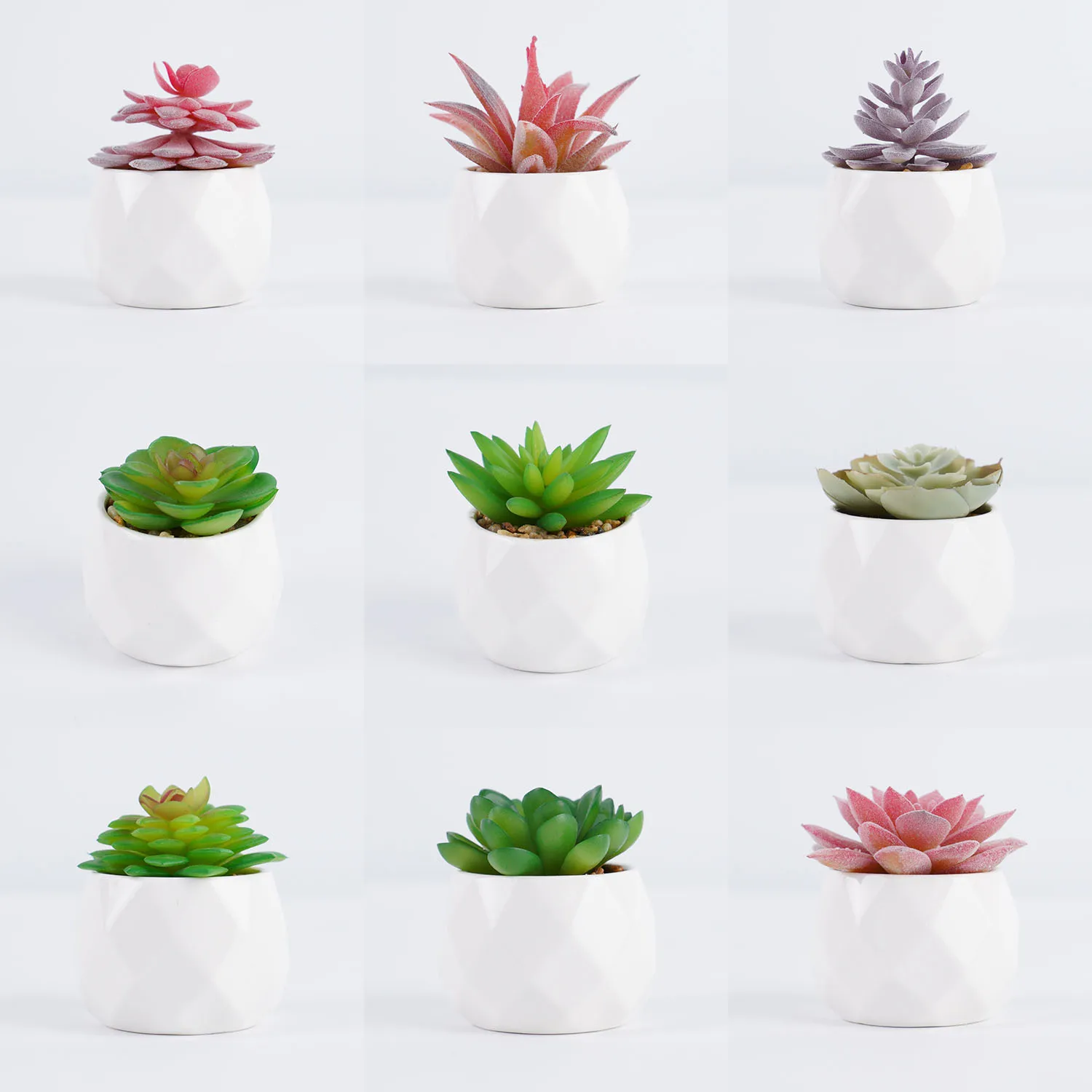 Künstliche saftige Bonsai Mini immergrüner Kaktus saftige Kunststoff-Kunstpflanzen für drinnen und draußen, Zuhause, Schlafzimmer, Büro, Dekoration