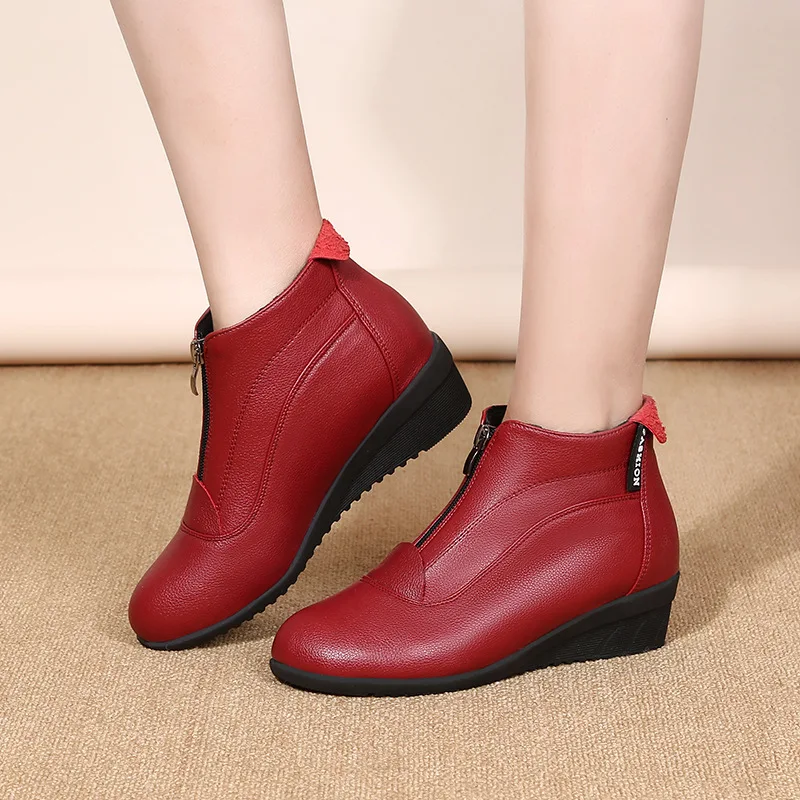 

Winter Boots Women 2020 Women Snow Boots Wedge Heels Winter Shoes Women Warm Fur Casual Shoes Zip Women's Shoes Botas Mujer