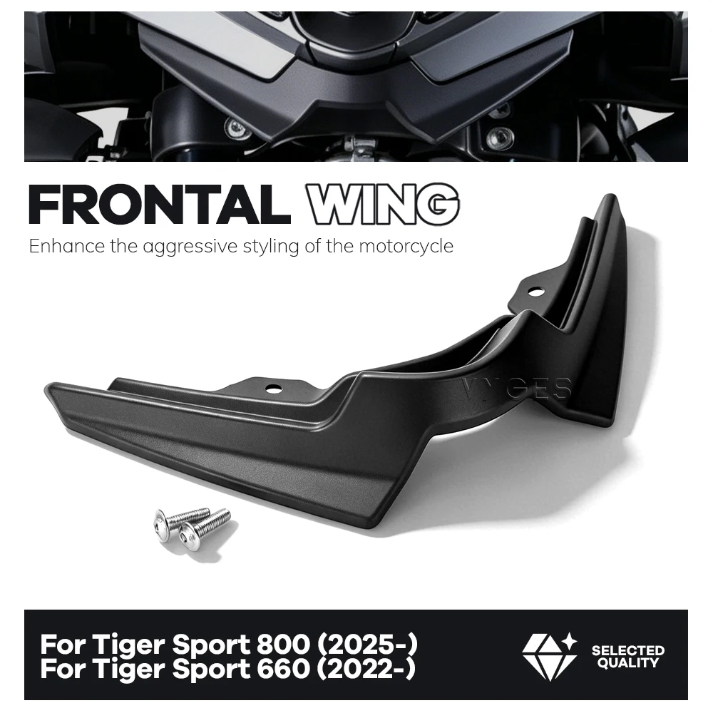 

For Tiger Sport 800 2025- Tiger Sport 660 2022- Frontal Wing Front Fender Mudguard Beak Lip Nose Cone Extension Spoilers
