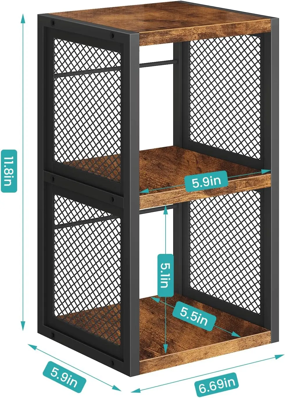 CD Holder Desk Rack Organizer Wooden CD Storage Stand Holds up to 30 Cd Cases 2 Tier Tower with Mesh Sides RetroCD Display Shelf
