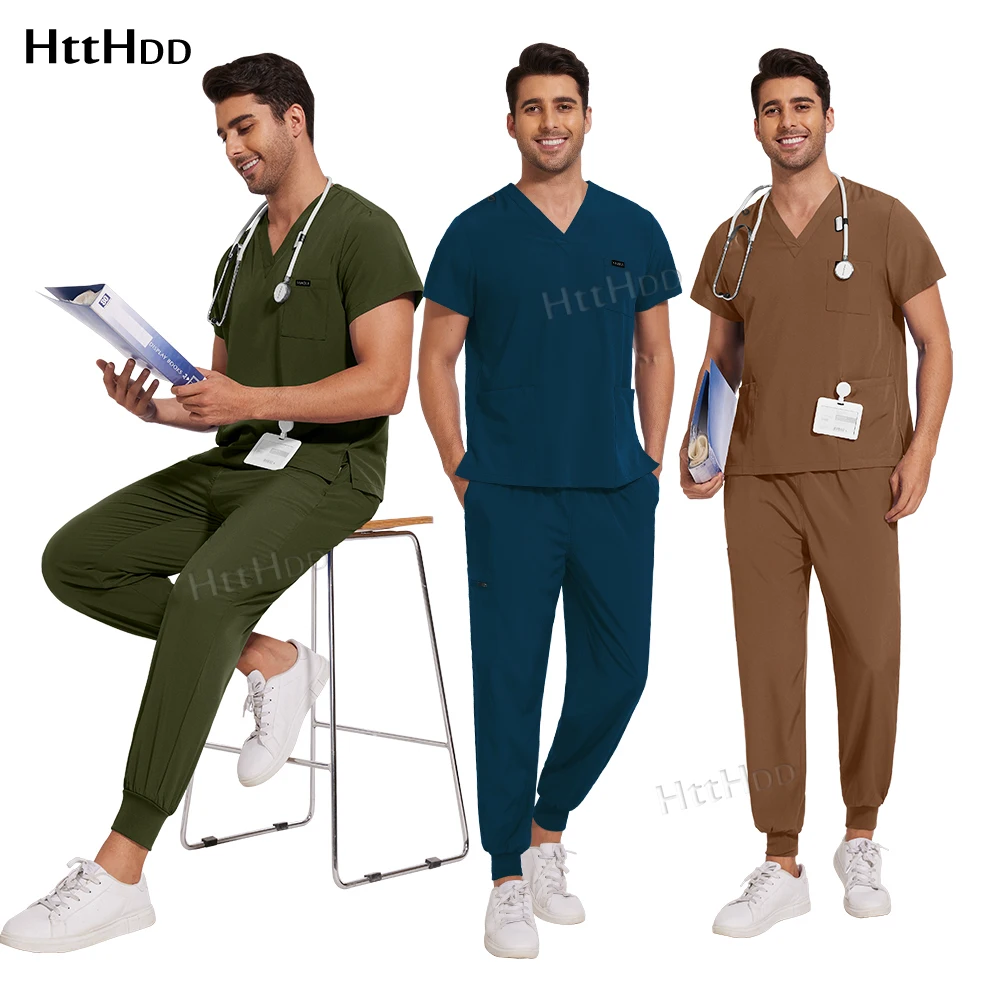 

Hospital Medical Surgical Uniforms Multicolor Mens Scrub Wear Top Pants Sets Doctor Uniform Jogger Suits Nurse Scrubs Set Unisex