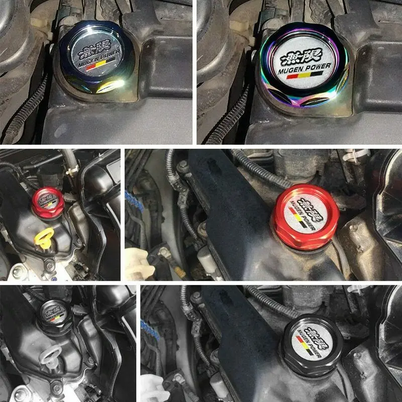 Aluminum Radiator Cap Cover Power Performance Oil Cap Mugen Fit for Honda Accord Civic Thread size M32X3.5