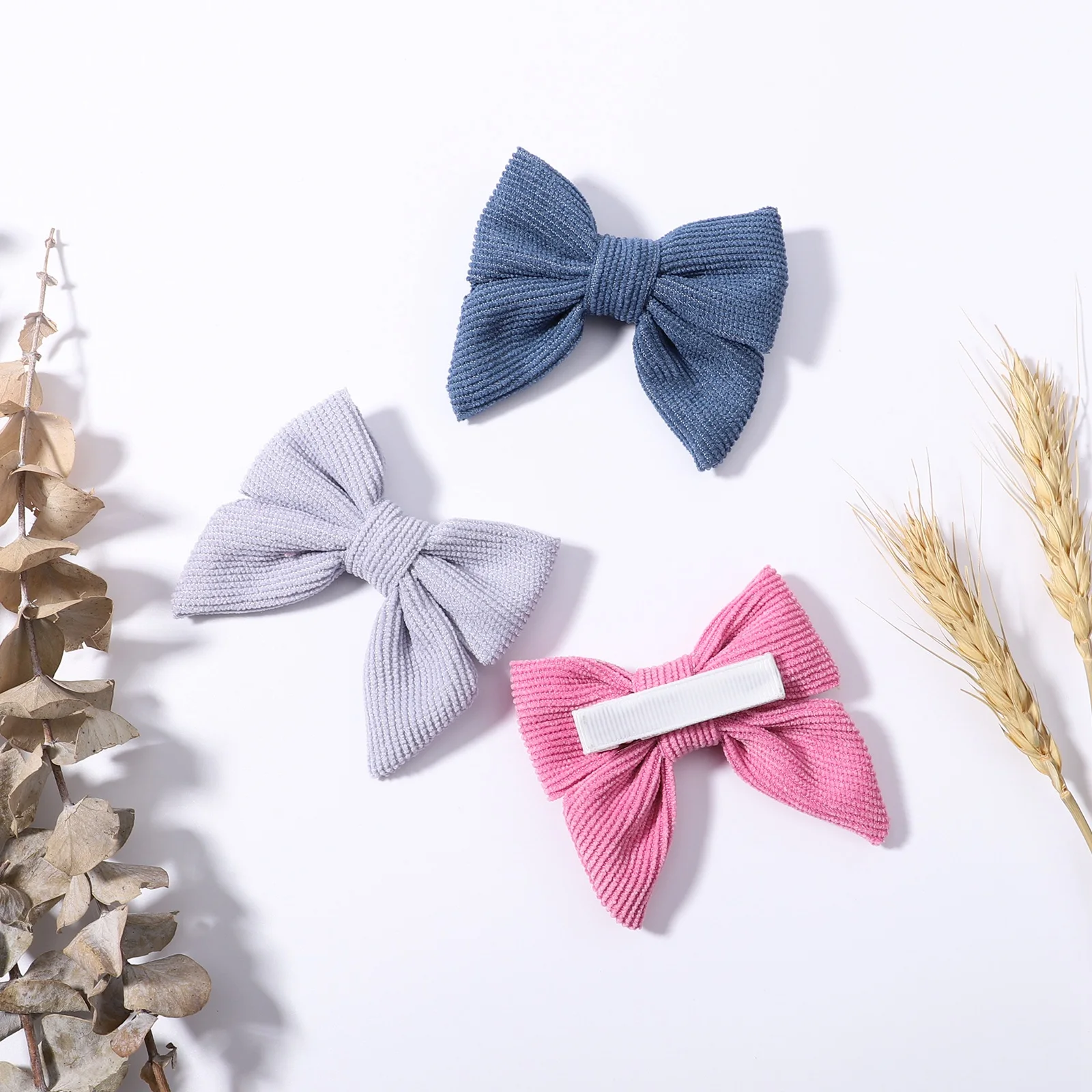 2Pcs/set 2.7Inch Solid 20Colors Hair Bows Hair Clips For Baby Girls Boutique Hairpins Barrettes Headwear Kids Hair Acesssories