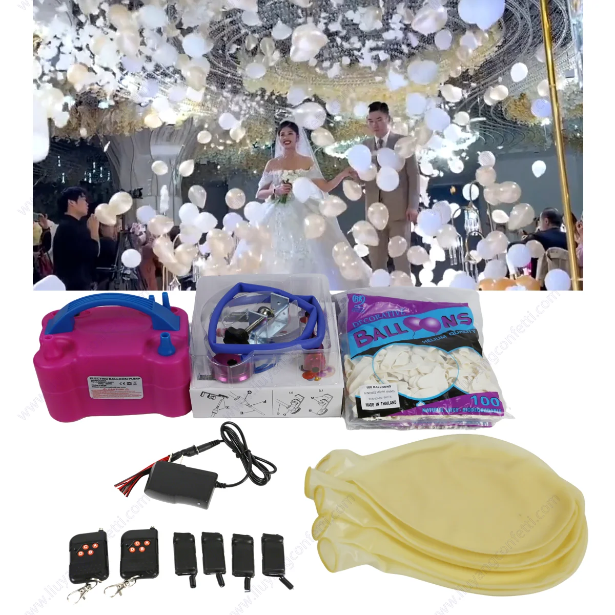 

Remote Control Balloon Blast Machine Ci9 Stuffing Machine Bride Wedding Decoration Halloween Marriage First Dance Party Ceremony