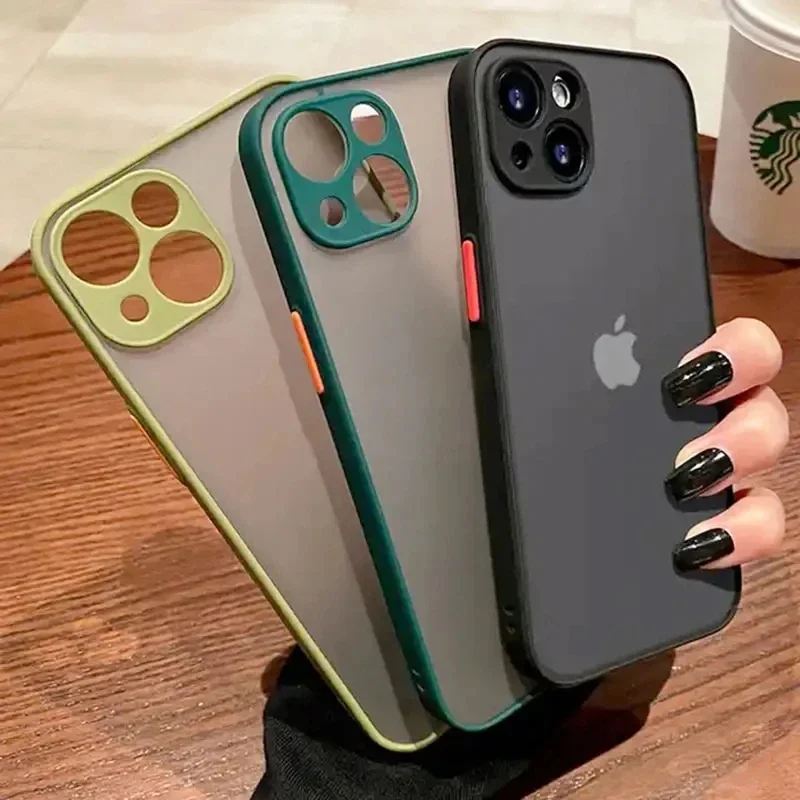 Matte Phone Case For iPhone 13 12 11 14 Pro Max Mini 7 8 Plus Luxury Soft Silicone Shockproof Case For iPhone 15 PRO X XS MAX XR