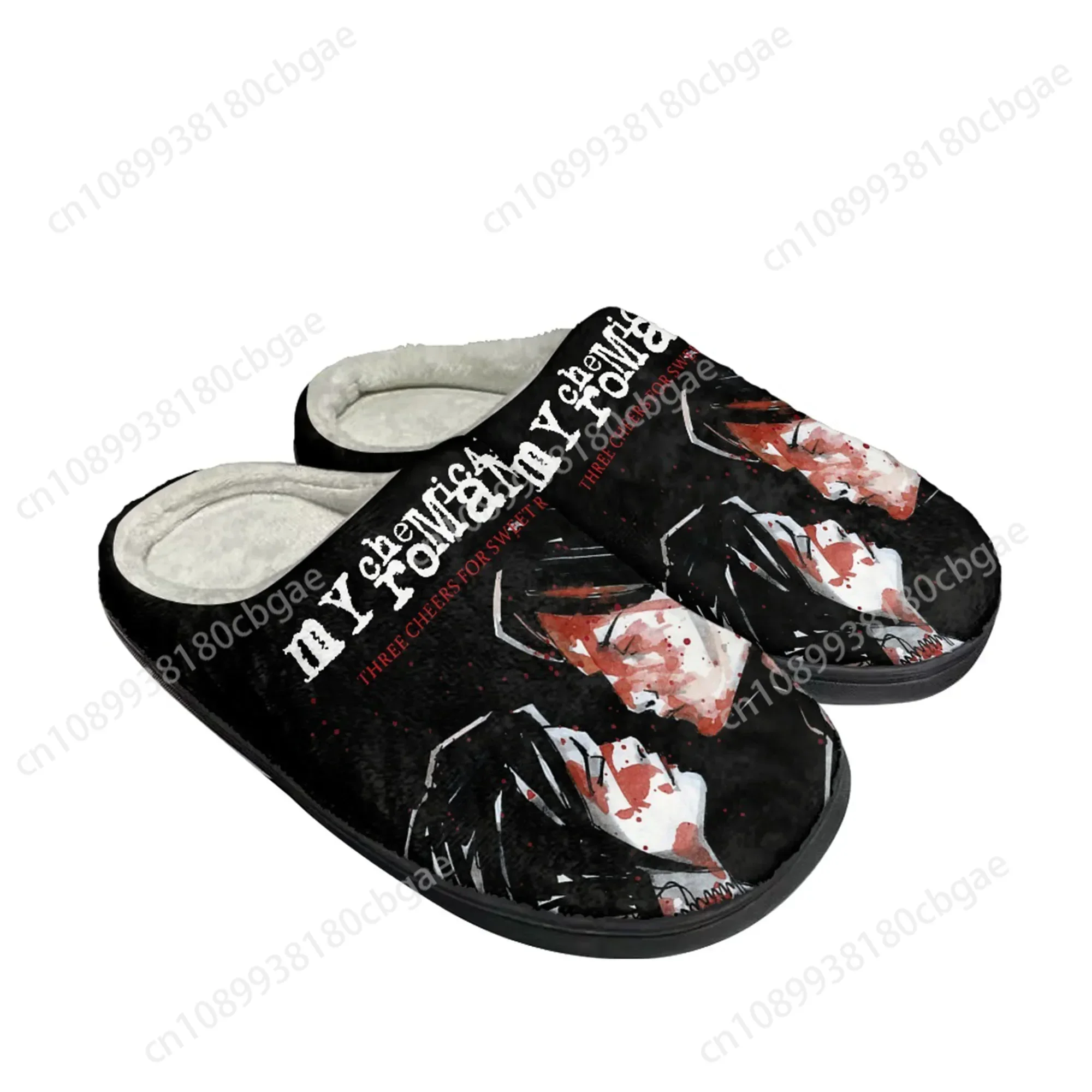 

My Chemical Romance Rock Band Home Cotton Custom Slippers Mens Women Sandals Plush Casual Keep Warm Shoes Couple Thermal Slipper