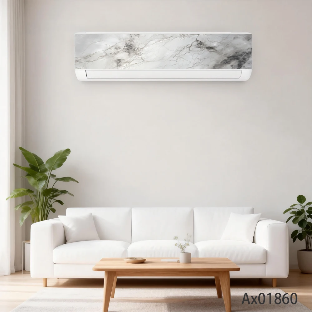 Marble Air Conditioner Stickers Waterproof Self Adhesive Anti Scratch AC Panel Skin Decor for Home AC Panel Skin Decor
