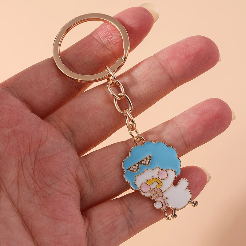 Cartoon Tier Hund Schlüssel bund Emaille Liebe Herz Charms Schlüssel ringe für Auto Schlüssel Souvenir Geschenke für Frauen Männer Handtasche Schlüssel anhänger – Detail 5