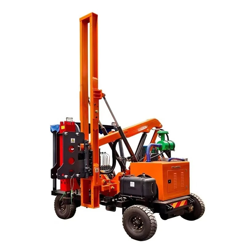 Multifunctional Diesel Powered Fence Post Pounder Guardrail Pile Driver