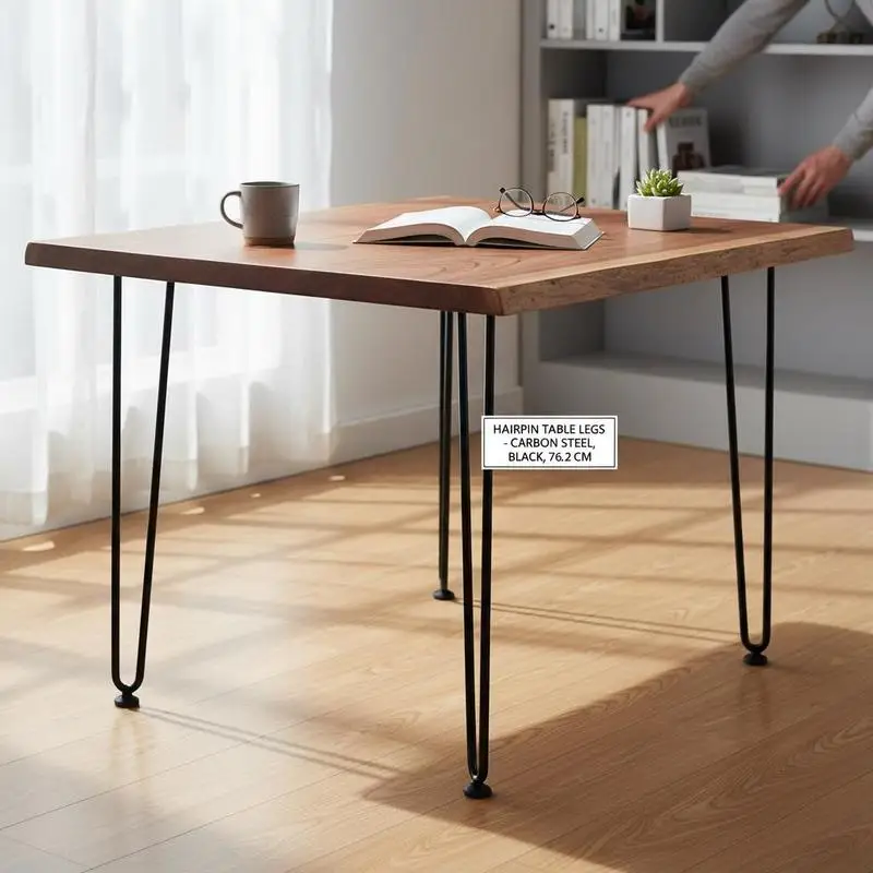 

Carbon Steel Furniture Supports 30 Inch For Bench Dining Table Desk, 880lbs Load Capacity 3 Rods Design Heavy Duty DIY Replacement Feet Set of 4