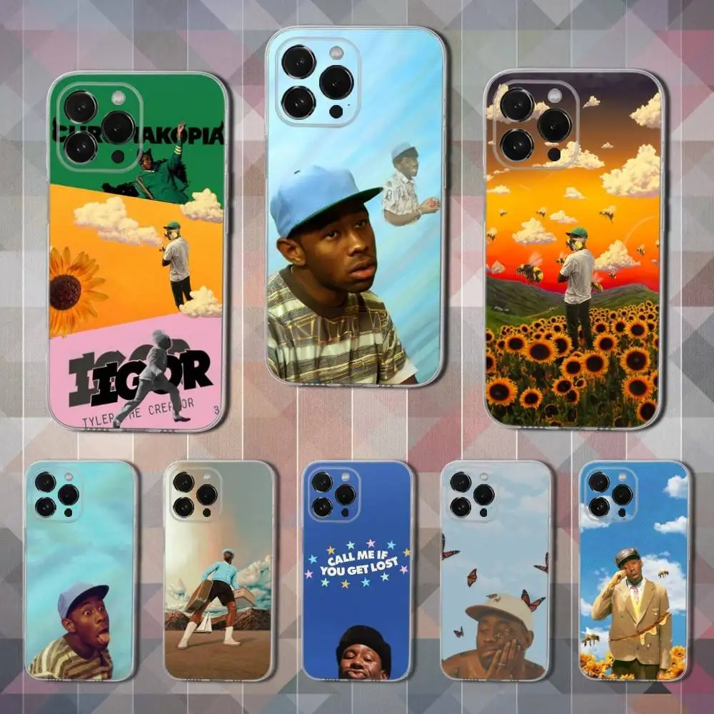 

Singer T-Tyler The Creator Phone Case For iPhone 16,15,14,13,12,11 Pro,Max,Plus,X,XS,XR,SE,Mini Transparent Soft Cover