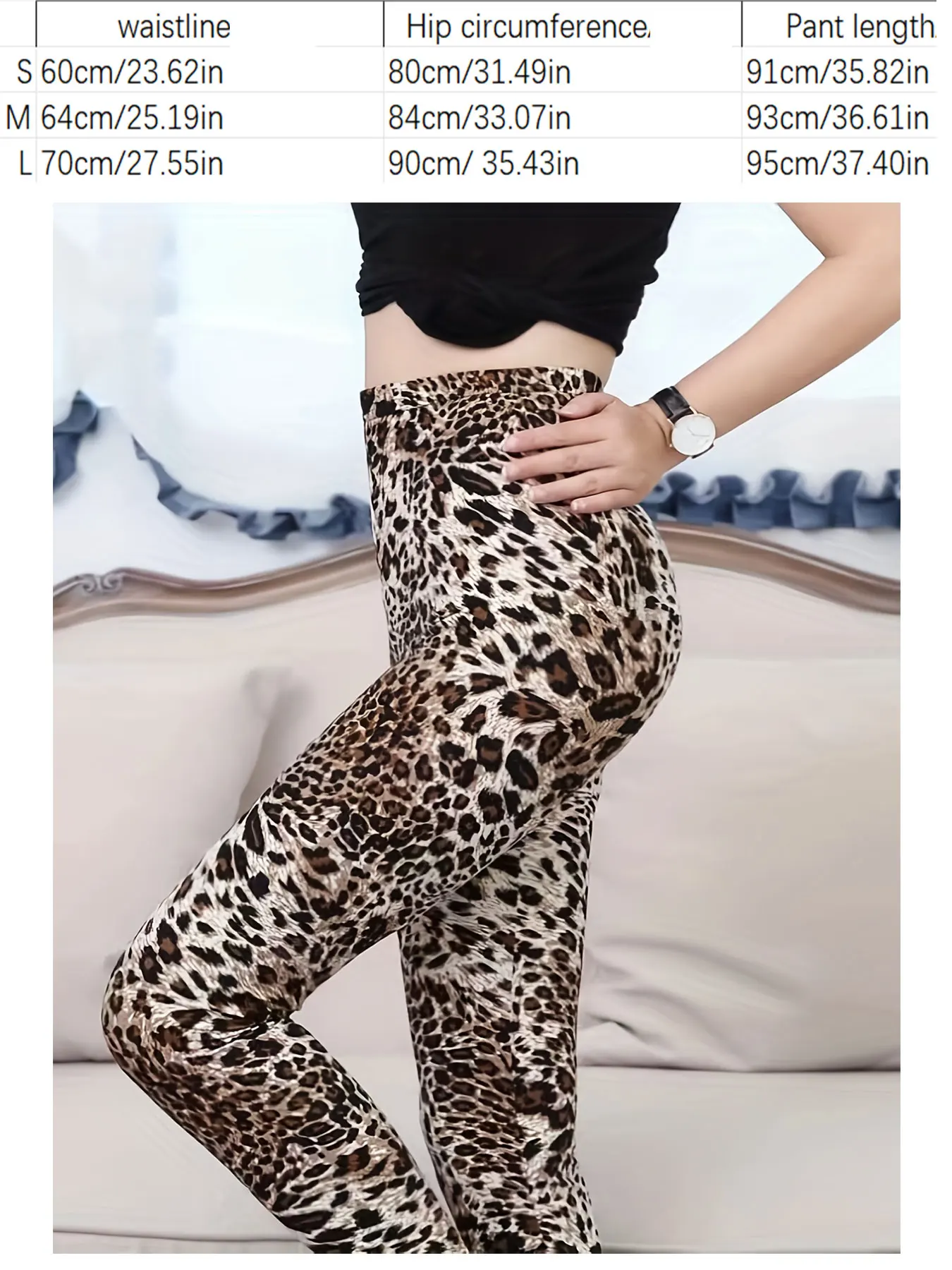 New European and n leopard print sanded comfortable leggings tight casual women\'s high-stretch pants