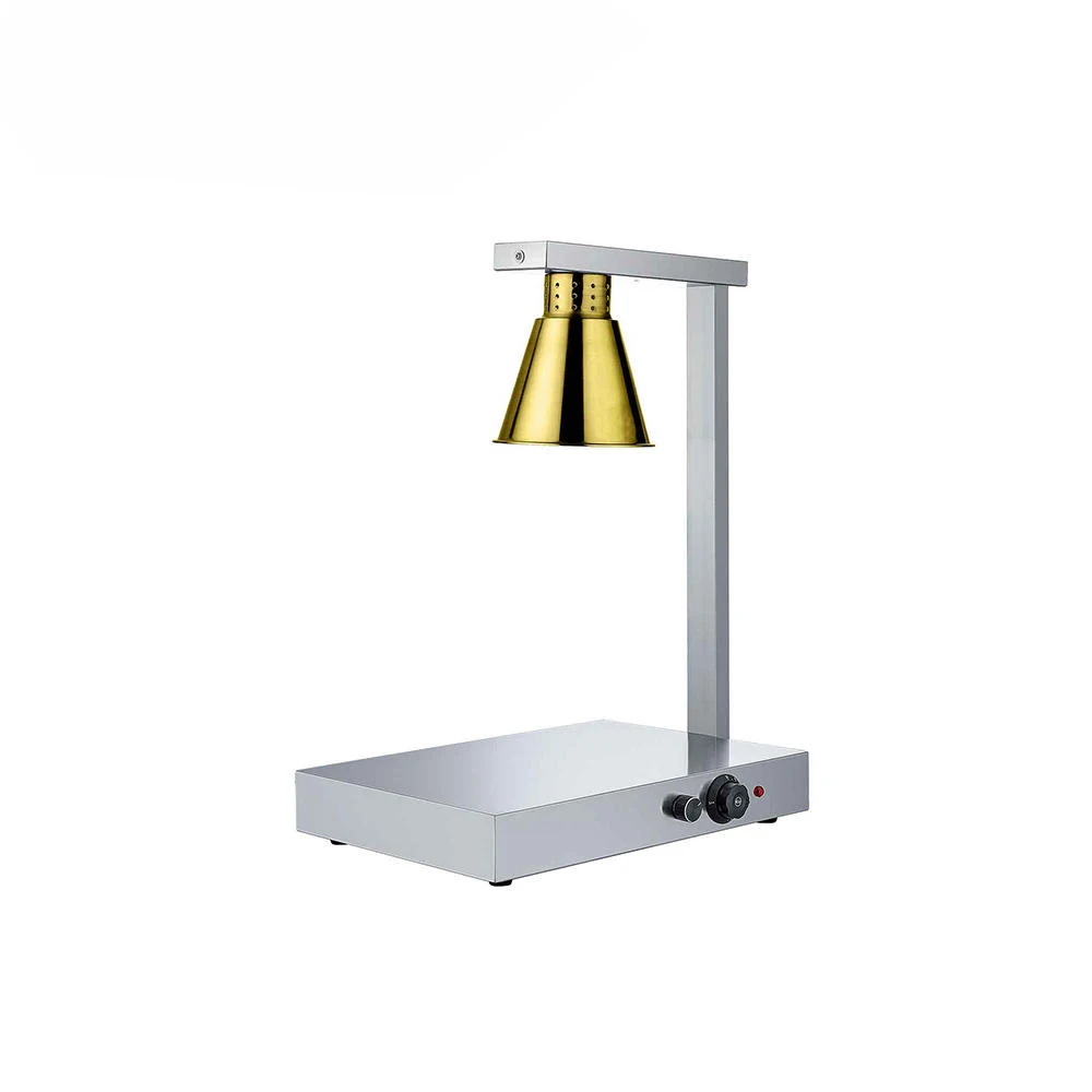 Kitchen Stainless Steel Big Keep Meat Halogen Hot Food Warming Insulation Heater 4-Tank Bulbs Buffet Station Carving Light Food