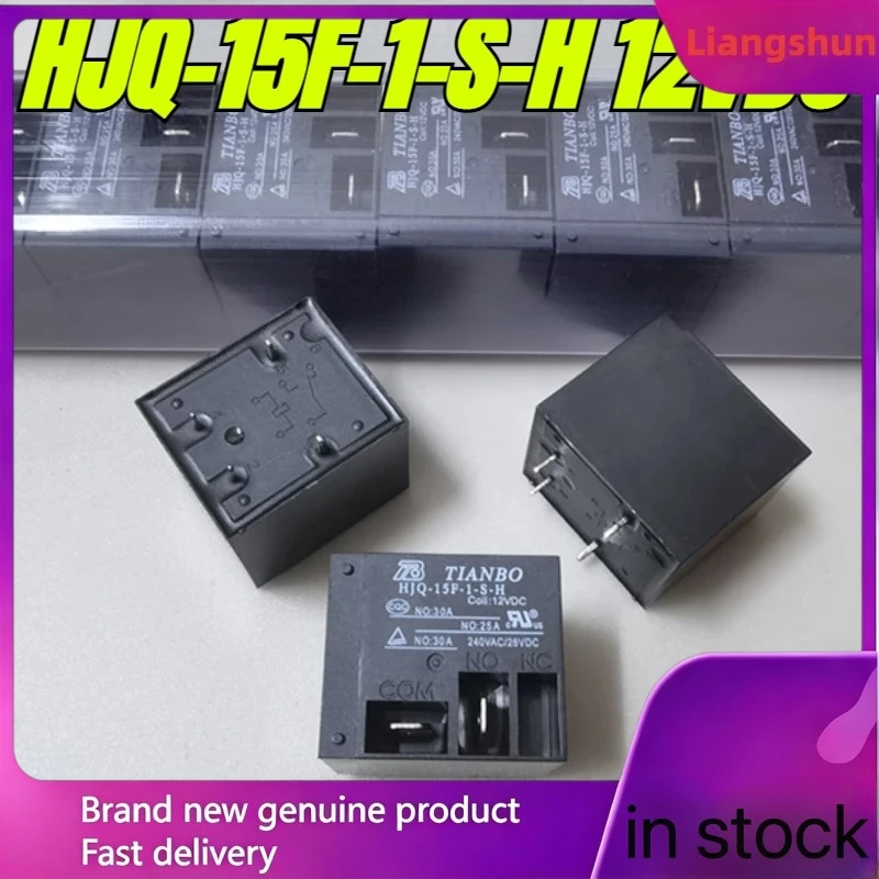 New 5pcs/lot  100% original genuine relay:HJQ-15F-1-S-H 12VDC 30A 4pins Air conditioning relay