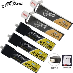 Gorący TATTU 95C 450mAh 3.8V bateria Lipo z wtyczką PH2.0/BT2.0 dla helikopter RC quadcoptera FPV części do dronów wyścigowa 1S bateria