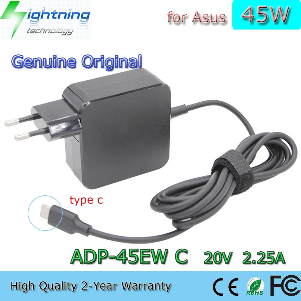 New Original 45W 20V 2.25A USB type-C ADP-45XE B Laptop Adapter for Asus ZenBook 3 UX390UA-GS041T with plug Charger