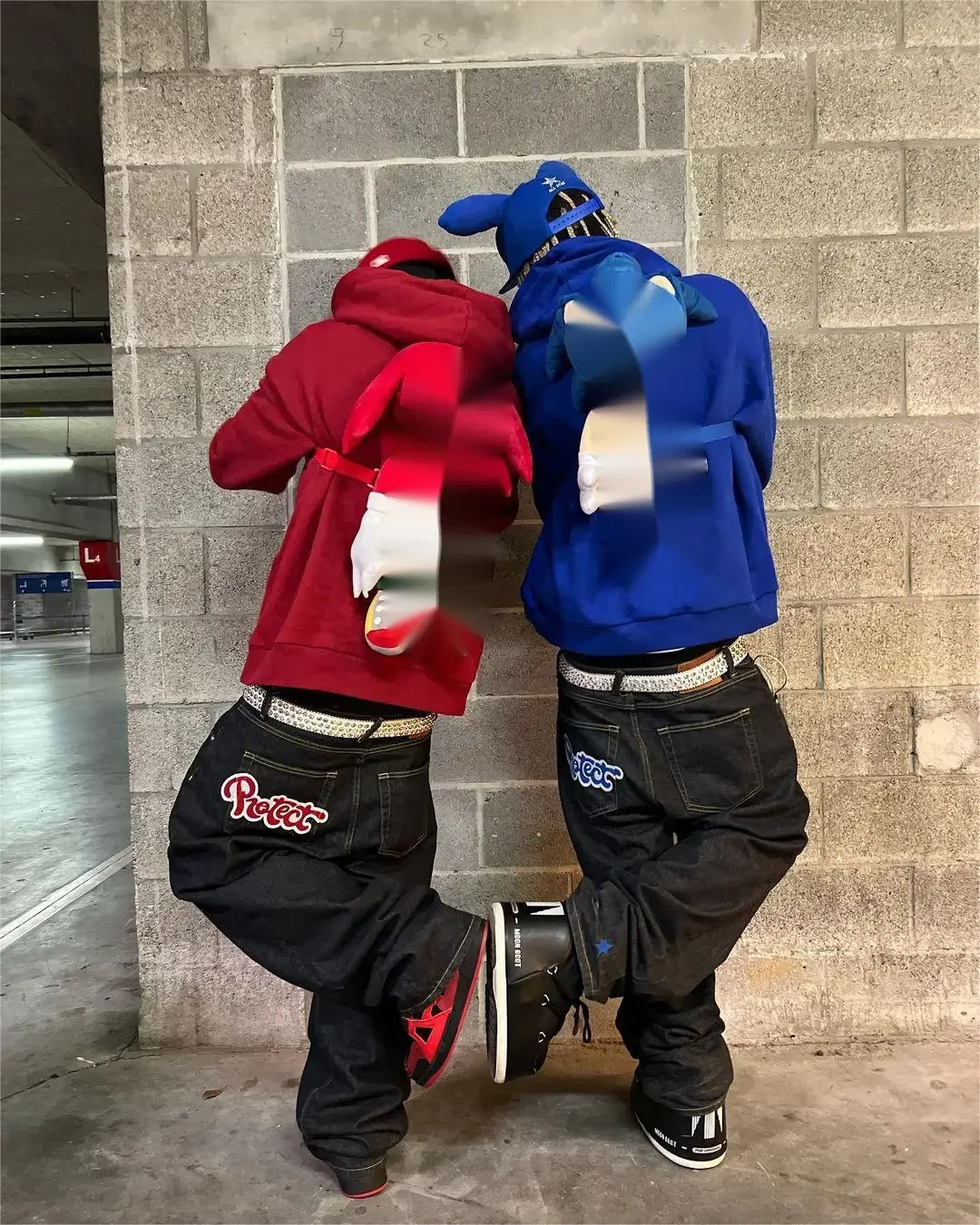 Y2k European and American hot style street loose casual printed jeans men's high-quality fashion straight-leg wide-leg pants