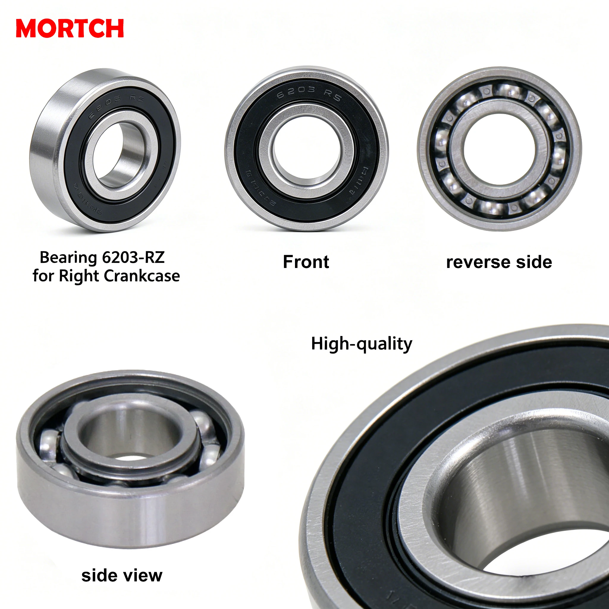 6203-RZ Bearing Right Crankcase Bearing 30400-01703 Compatible with CF Moto 600cc 196S-B U6 X6 196S-C CF188 A B C Engine Parts