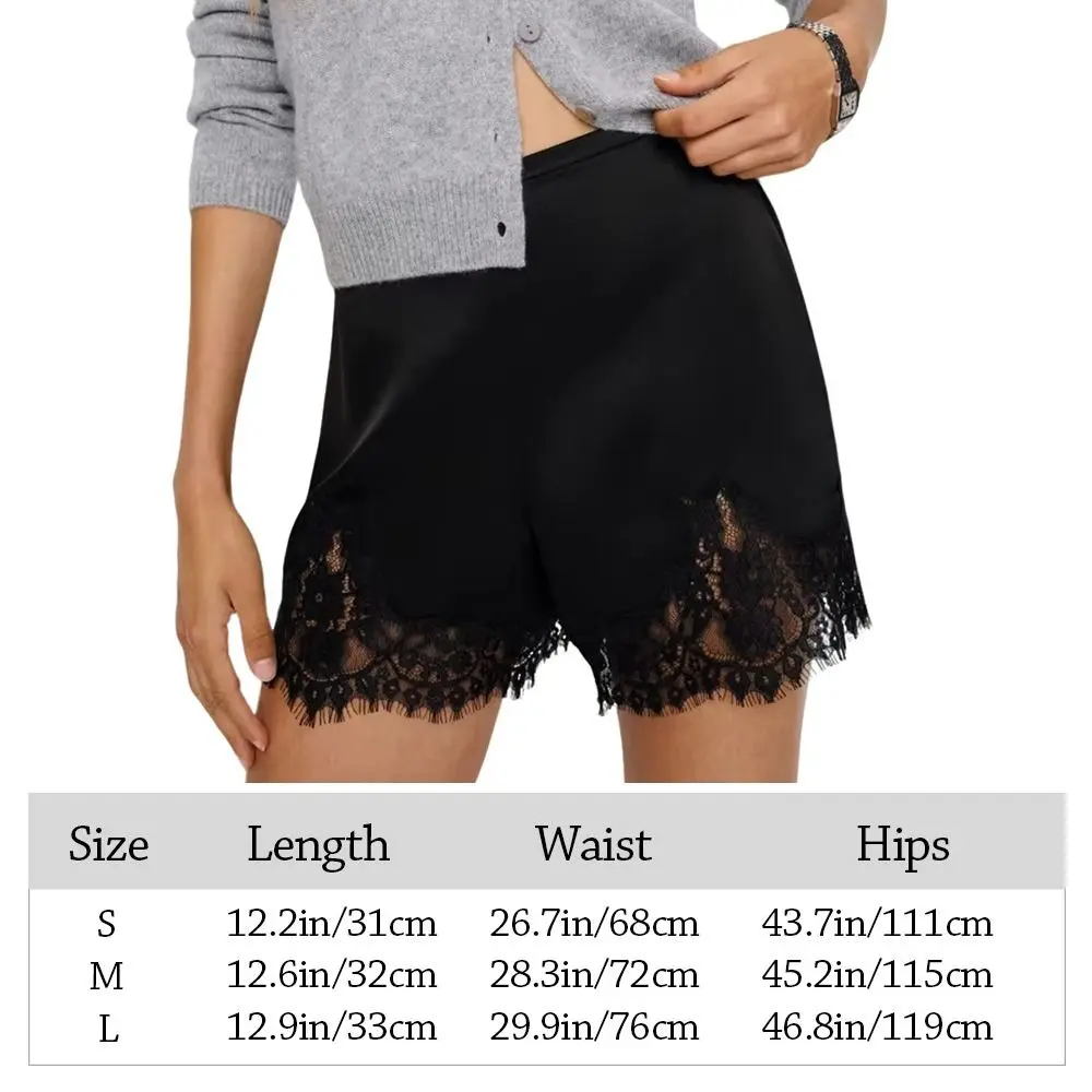 خمر الحرير الساتان الدانتيل المرقعة السراويل الدانتيل حريري النوم السراويل Y2k لينة النساء السراويل الشارع الشهير #6