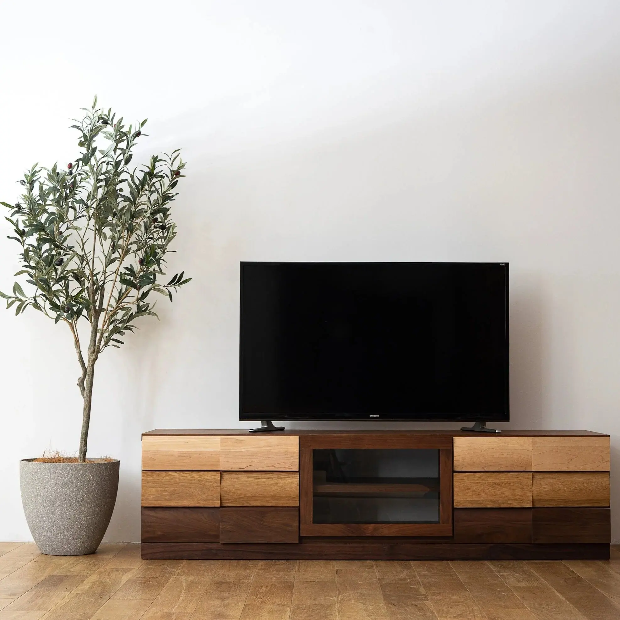 C  solid wood walnut TV cabinet  solid wood modern black walnut simple floor cabinet storage living room