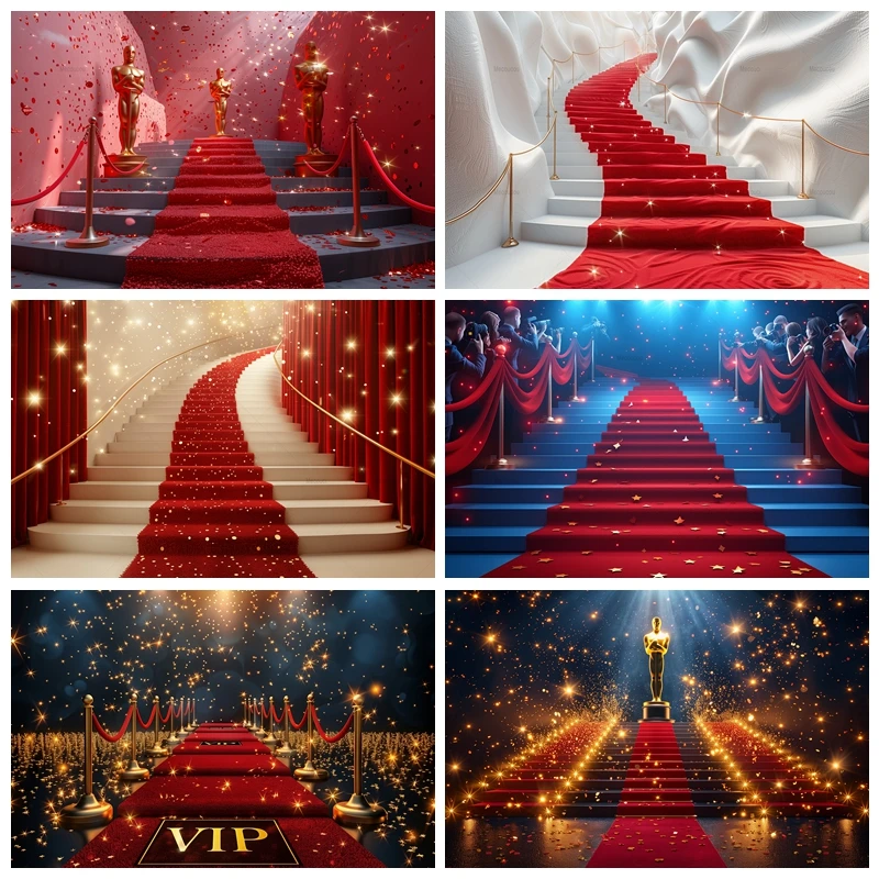 Auditorium Red Curtain Backdrop Graduation Prom Birthday Wedding Party Decor Background Photography For Photo Studio Shoots Prop