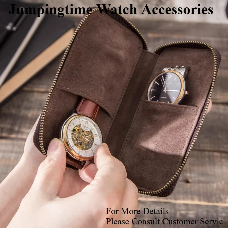 

Top Layer Cowhide Two Watch Bags Men's Watch Storage Small Leather Bag Handmade Couple Watch Storage Box Leather Case