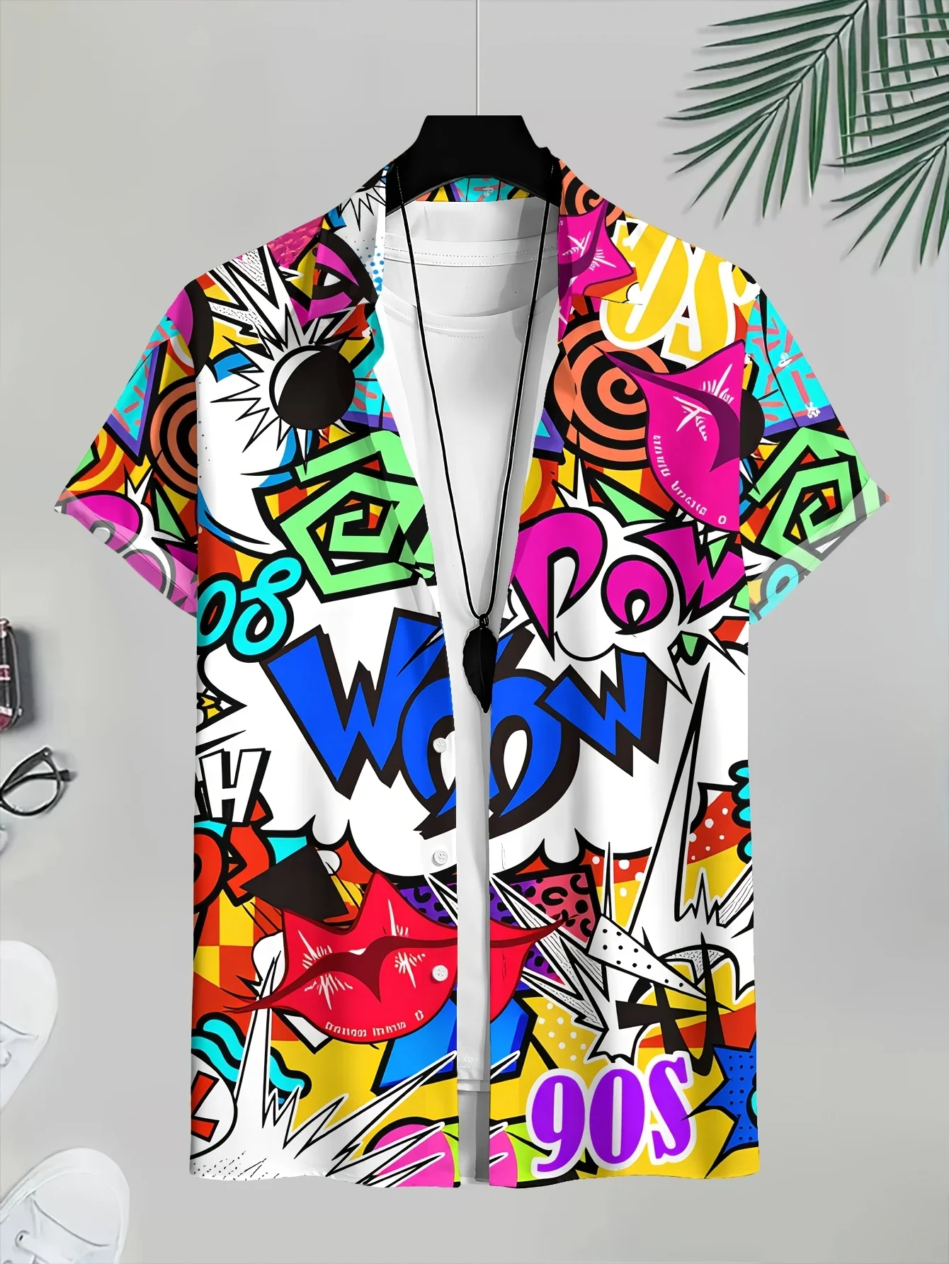 

2026 Trendy Men's Summer Shirt Casual Hawaiian Man Women Short Sleeve Vibrant Beach Party Print Tops