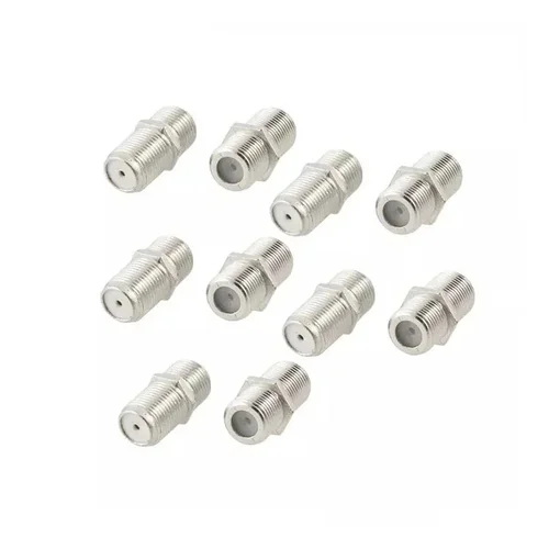 Imagen 2 del producto 100 Uds conveniente adaptador tipo F acoplador F hembra a F hembra adaptador RG6 RG59 terminales de conector Coaxial para TV/vídeo