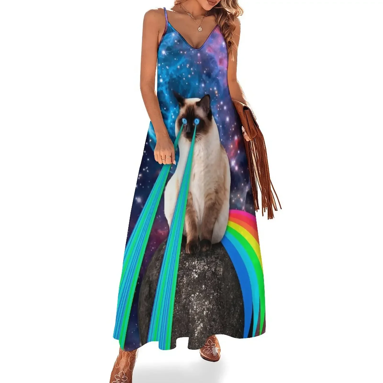 

SIAMESE LASER CAT Sleeveless Dress birthday dress prom dresses elegant and pretty women's dresses Dress