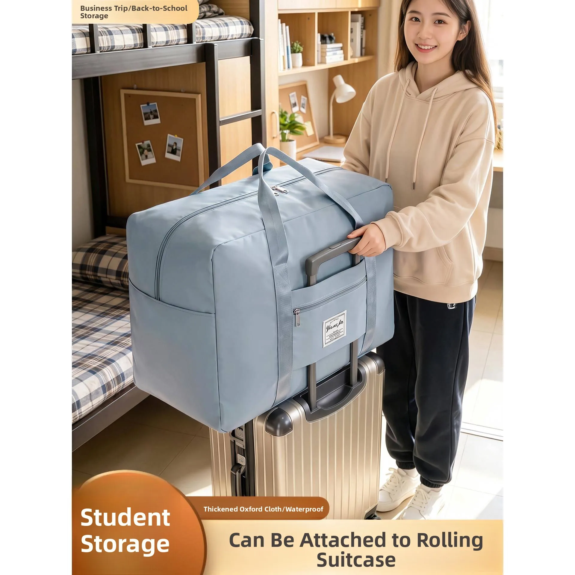 Large Capacity Moving Packing Bag Oxford Cloth Luggage Cover Handheld Dormitory Student Bedding Clothes Storage Bag