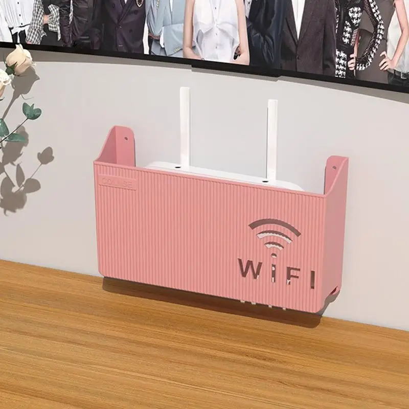 Wall-mounted Router Box Office Media Decor Console Wifi Organizer Box Wireless Storage Boxes Rack Bracket Hangings Wall Shelf