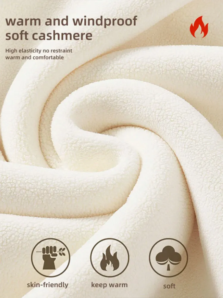 กางเกงลำลองผ้าฟลีซสำหรับฤดูหนาว ให้ความอบอุ่น กางเกงทรงขาบานเอวสูง ช่วยให้ดูผอมเพรียวและขาเรียวยาว เหมาะสำหรับใส่ลำลองในชีวิตประจำวัน