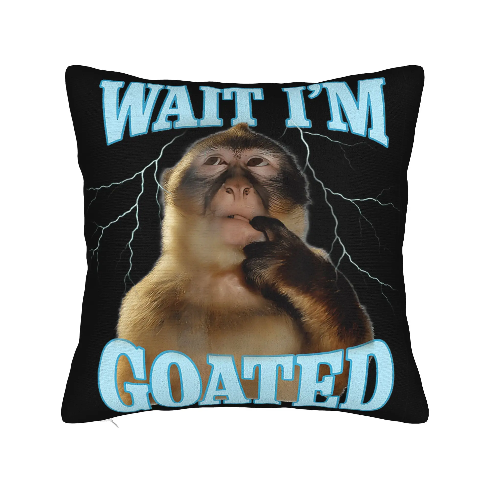 Thinking Monkey Meme  Pillow Covers Accessories Soft Cushion Cover Decorations  Throw Pillow Case Cover Home Multi Size