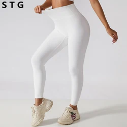 Leggings Yoga calzamaglia sportiva a costine donna pantaloni Yoga senza cuciture controllo pancia palestra Fitness Legging Push Up allenamento atletica Leggins