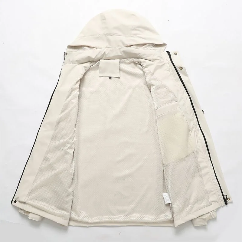 2024 autunno/inverno nuova moda stampato cappotto impermeabile da uomo Casual sciolto Plus Size giacca con cappuccio di alta qualità Plus Size M-4XL